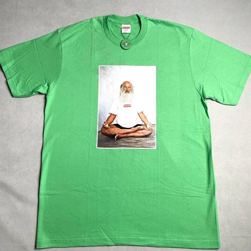 Supreme Graphic Rick Rubin T-Shirt Men L Green Crewneck Short Sleeve Hip-Hop NEW